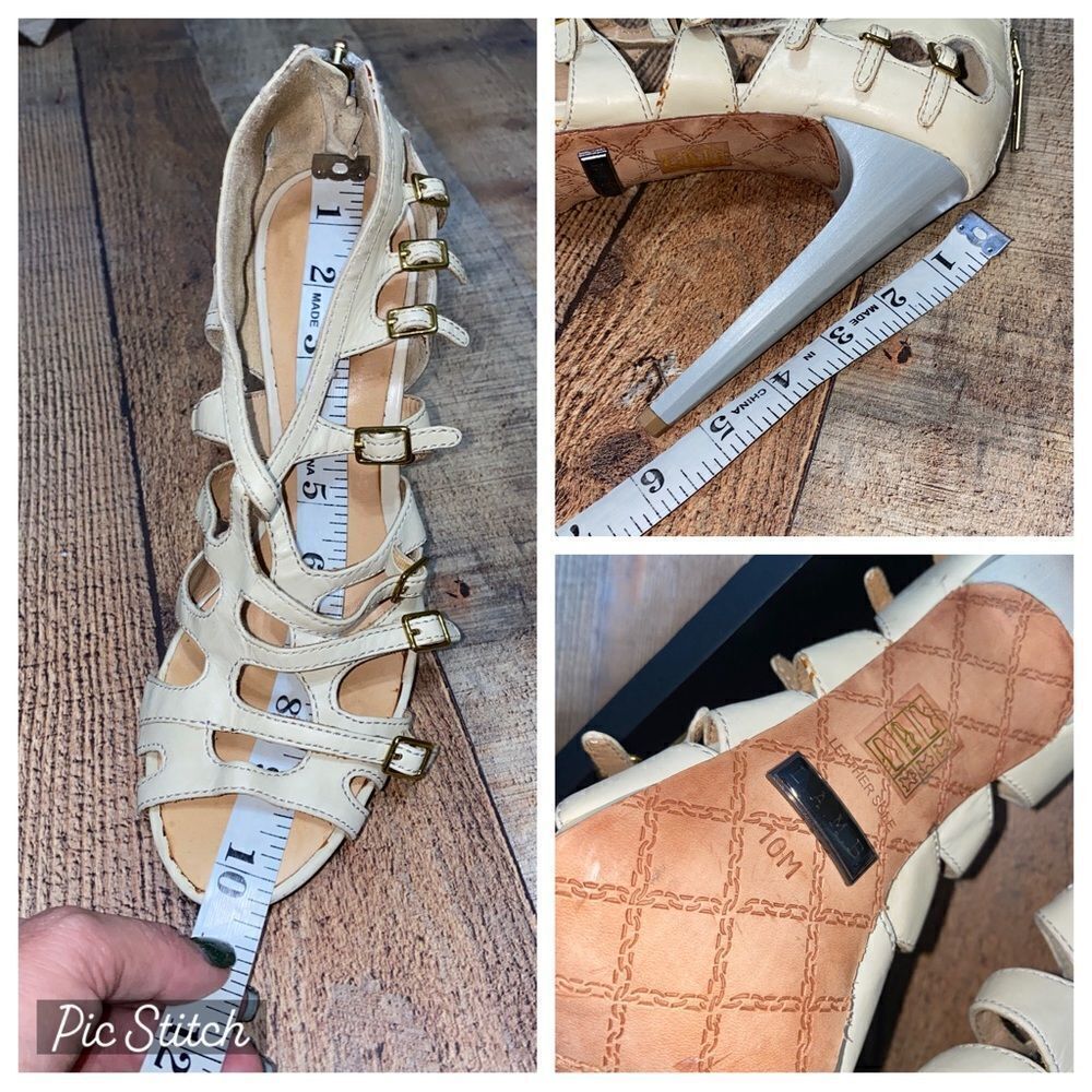$325 L.A.M.B LAMB DAVIN Natural Leather Designer Fashion Strappy Pumps 10 - Picture 7 of 13